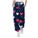 thumbnail image 1 of Pantalones largos para niños y niñas con estampado de cintura elástica y cordón con bolsillo, pantalones largos de cintura alta, pantalones de algodón para niña, 1 of 4