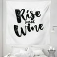 thumbnail image 1 of Funny Words Tapestry, Rise and Wine Brush Calligraphy Words Humorous Saying Drink Motivation Fun, Fabric Wall Hanging Decor for Bedroom Living Room Dorm, 5 Sizes, Black and White, by Ambesonne, 1 of 1