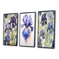 thumbnail image 3 of Designart "Impressionistic Iris in Purple and Green II" Floral Framed Wall Art Set Of 3 - Purple Floral Frame Gallery Set For Office Decor, 3 of 7