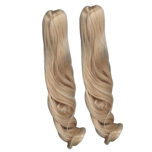 Perruque Articulée pour Poupée, Perruque Synthétique Douce et Confortable pour Cheveux Bouclés Simple et Facile à Utiliser à Clipser pour Cheveux Longs Bouclés Queue de Cheval pour Fabrication de Poupée DIY