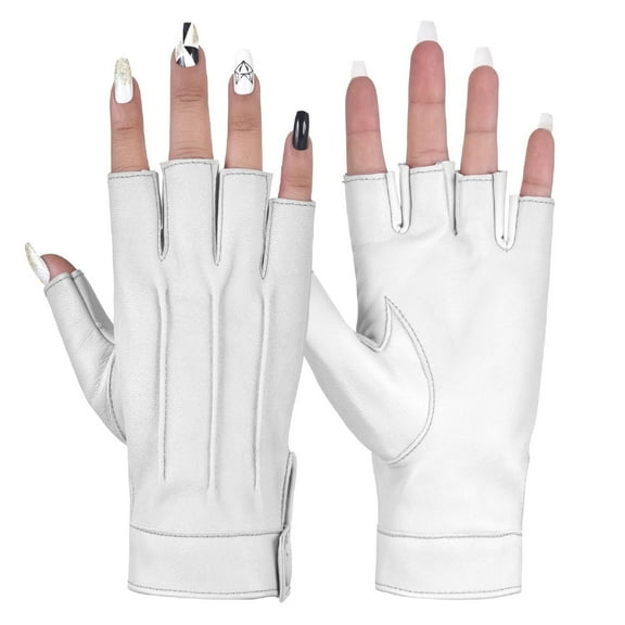 Genuine Leather Women Half Finger Dress Gloves