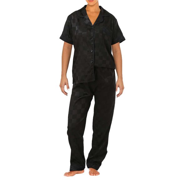 Bysome Fashion Pajamas Set For Women Sleepwear Secret Ice Silk Pajama Set Pajamas Black L