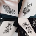 thumbnail image 3 of Pegatina de tatuaje temporal con diseño de flor y dibujo de mariposa con sentido avanzado, color blanco y negro, para cubrir cicatrices y rosas, 3 of 6