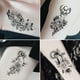 thumbnail image 4 of Pegatina de tatuaje temporal con diseño de flor y dibujo de mariposa con sentido avanzado, color blanco y negro, para cubrir cicatrices y rosas, 4 of 6