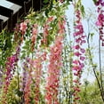 thumbnail image 4 of Ruanlalo Artificial Silk Flower Garland Vine Wisteria Leaf Hanging Wedding Party Decor Pink, 4 of 6
