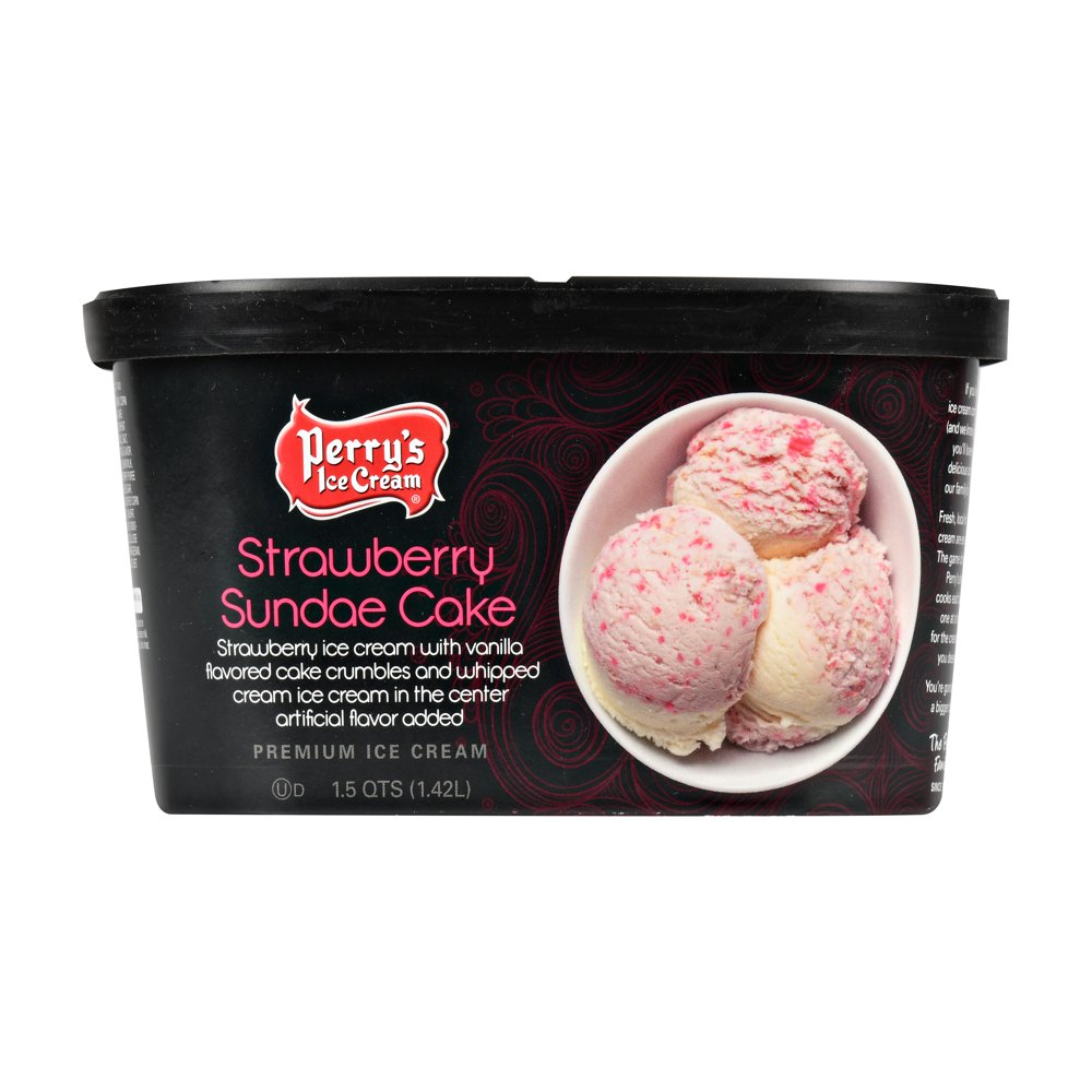 Perry's Strawberry Sundae Cake 1.5 QT Ice Cream