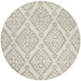 thumbnail image 3 of SAFAVIEH Micro-Loop Linton Damask Trellis Wool Area Rug, Light Grey, 5' x 8', 3 of 8