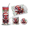 thumbnail image 1 of Termo 20oz taza posavaso Mouse Pad SVArt diseño Spiderman Chibi Navidad SVART, 1 of 5