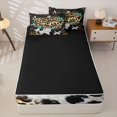 thumbnail image 4 of Erosebridal Leopard Print Zipper Twin Comforter Sets with Fitted Sheet and 2 Pillowcases,Graffiti Splash Zipper Bedding Set,Brown Turquoise Blue,Black Reversible, 4 of 6