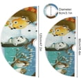 thumbnail image 4 of FMSHPON Winter Snowman Birds Owl Fox Snow Xmas Christmas Tree Skirt Stand Mat for Holiday Party Decoration Indoor Outdoor 48 inches, 4 of 6