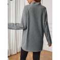 thumbnail image 4 of Pregnant Women Long Sleeve Loose Shirt Half Zipper High Neck Casual Pregnancy Pullover, Light Gray L, 4 of 7