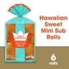 King's Hawaiian Sweet Mini Sub Rolls, 6 Count, 12 oz