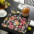 thumbnail image 3 of Multicolored Pioneer Flower Summer Placemats Table Placemats Set Of 4-Linen Kitchen Washable Placemats Table Mats 11.8"x17.7" Non-Slip Heat Resistant, 3 of 5