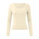 thumbnail image 3 of Top corto ajustado de manga larga para mujer: camiseta ajustada con cuello redondo, poliéster y spandex, diseño básico liso para hacer ejercicio, yoga y estilo informal., 3 of 4