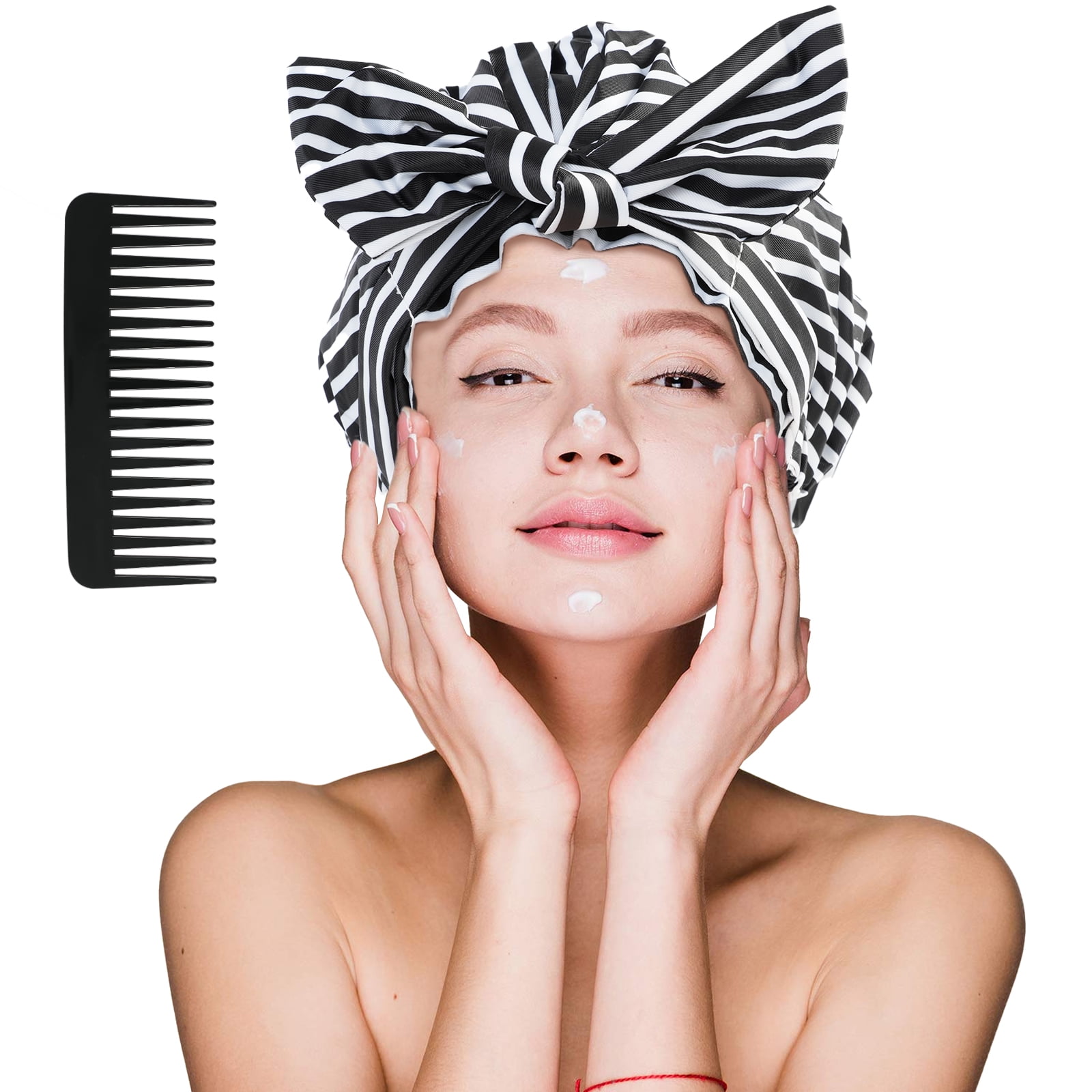 Shower Cap for Women, Reusable Shower Caps Waterproof, MoHern