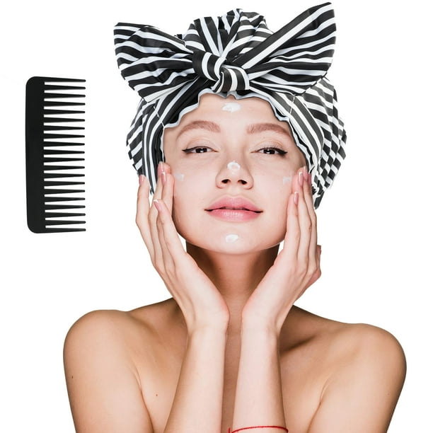 Shower Cap for Women, Reusable Shower Caps Waterproof, MoHern