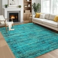 thumbnail image 2 of 10x13 Area Rugs for Living Room Washable Soft Vintage Distressed Large Bedroom Rugs Retro Abstract Indoor Floor Carpet Low Pile Non-Slip Farmhouse Rugs for Dining Room Teal Multi, 2 of 6