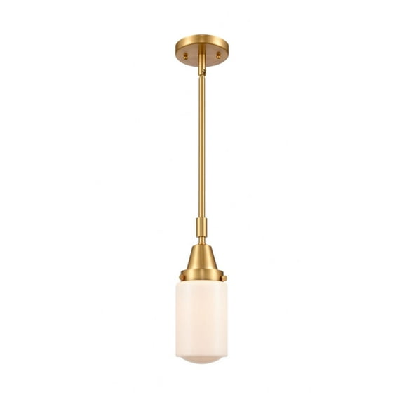 447-1S-SG-G311 Innovations Lighting Dover - 1 Light Stem Hung Mini Pendant In Traditional Style-11.38 Inches Tall and 4.5 Inches Wide-Satin Gold