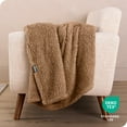 thumbnail image 6 of Bare Home Faux Shearling Blanket - Dual Layer - Fluffy & Soft - Lightweight - Twin/Twin XL, Teddy Bear Brown, 6 of 7