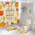 thumbnail image 6 of Gumesh 4-Piece Autumn Printed Bathroom Set: Shower Curtain, Non-Slip Mats (Toilet/Bath), Waterproof Floor Mat, 6 of 6