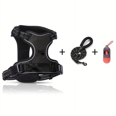 GYTY 3-Piece Set: Anti-Escape Dog Harness with Leash Poop Bag Dispenser and Comfortable Wear