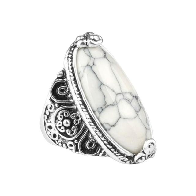 Xingzhi Girl Alloy Fashion Bohemia Ethnic Style Ring Personalized Decoration Rings Jewelry Portable Dressing Up Accessory for White White