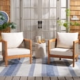 thumbnail image 2 of SAFAVIEH Amanda Acacia Wood Armchair, Natural/Taupe (Set of 2), 2 of 12