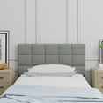 thumbnail image 2 of Varia 20" Tall Panel Upholstered Headboard, 3-Row Square Tufting, Twin Size, Light Gray, 2 of 8