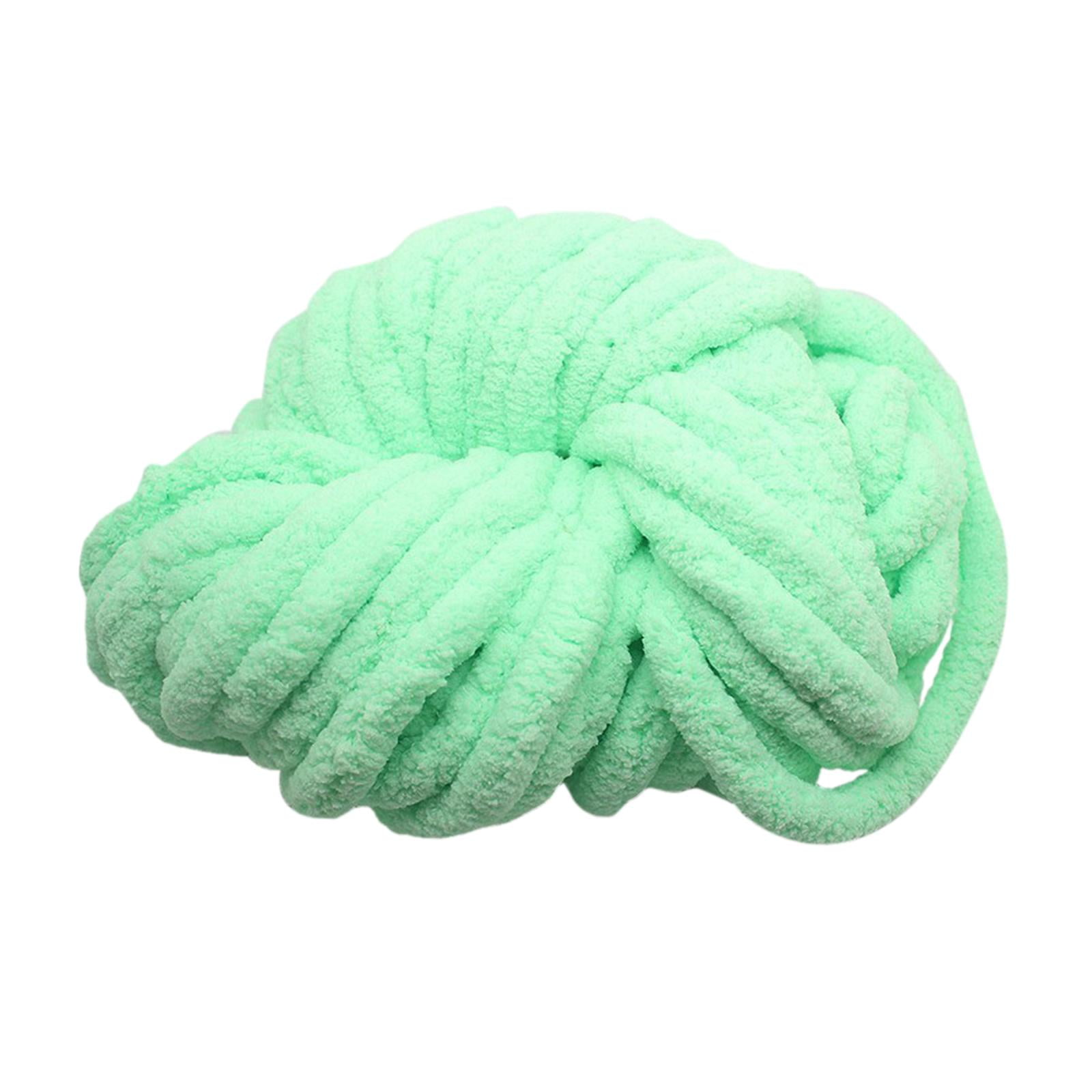 Abbraccia Chunky Chenille Yarn for Crocheting, Bulky Thick Yarn for Knitting,Super Bulky Chunky Yarn for Hand Knitting Blanket Light Green