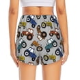 thumbnail image 2 of Lsque Color Tractor Printed Women's Running Shorts with Liner Pockets,Elastic Quick Dry Workout Athletic Gym Yoga Shorts,Womens High Waist Shorts-Large, 2 of 9