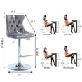 thumbnail image 3 of MIKIBAMA Swivel Velvet Barstools Adjusatble Seat Height from 25-33 Inch, Modern Upholstered Chrome base Bar Stools Set of 2, 3 of 5