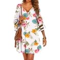 thumbnail image 3 of Ekouaer Women's Beach Coverups 3/4 Mesh Sleeve Bathing Suit Cover Ups Beachwear Loose Fit Swimwear Beach Dress S-3XL, 3 of 5