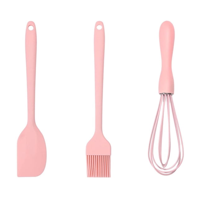 3pcs Baking Tools Equipment Sets Egg Beater Whisk Scraper Spatula Oil Brush Hand Mixer