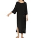 thumbnail image 3 of Camisones de noche para mujeres INSPIRE CHIC, con mangas 3/4, vestido de pijama XL negro, 3 of 6