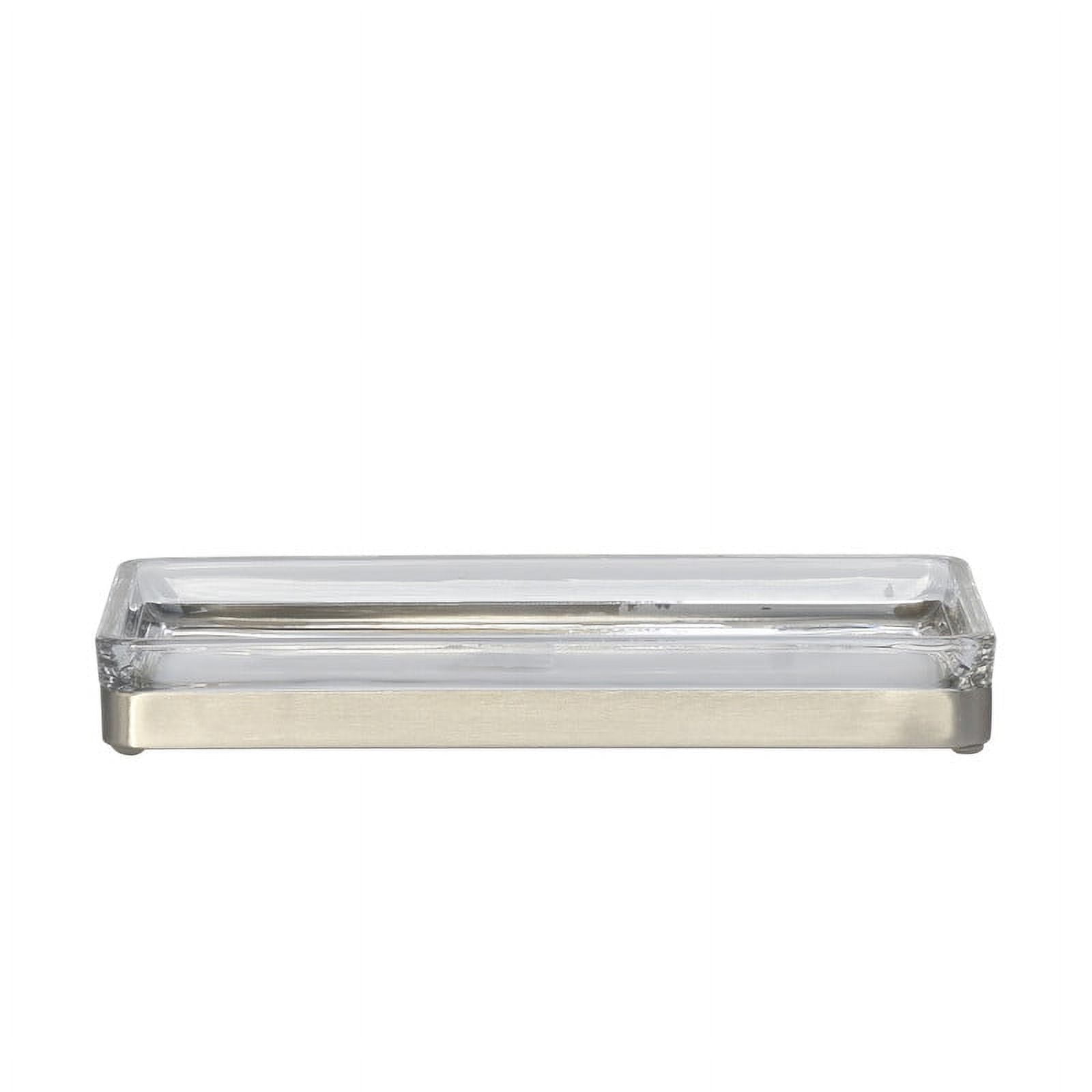 Better Homes & Gardens Rectangular Metal & Glass Vanity Tray, Clear