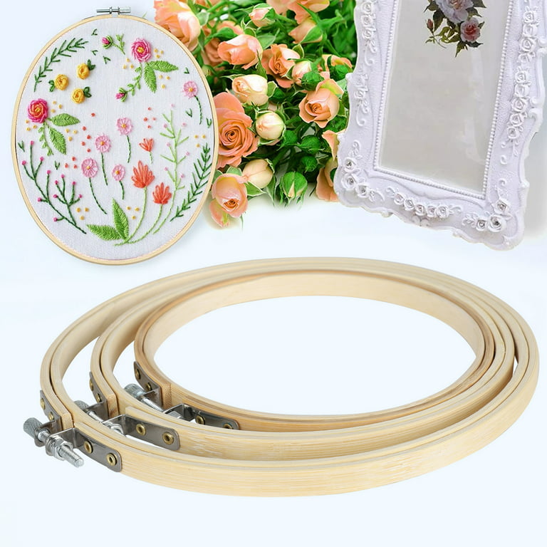 10pcs Bamboo Embroidery Hoops Round Cross Stitch Hoops/Decorative Hoop Ring  (8cm/10cm/15cm/20cm)