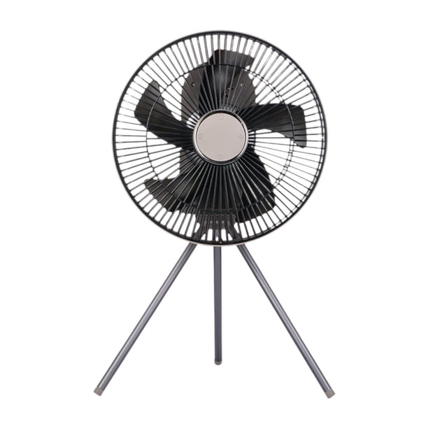 Ventilador de camping con luz, recargable, función de temporización, potentes flujos de aire, portátil Gris