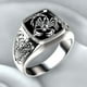 thumbnail image 4 of Qarigey Anillo de plata a la moda y duradero para hombre, regalo para cualquier ocasión, anillos de aleación para hombre, anillo de dedo, Type3 NO3, 4 of 6