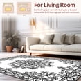 thumbnail image 2 of ODIKA 4'x6' Machine Washable Non-Slip Area Rug, Elegant Floral Motif Design with Intricate Black and High Traffic Rug, Black, 293426, 2 of 7
