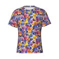 thumbnail image 4 of Vsdgher The Garden Tricolor Pansy Flower Print Men's Dry Fit Mesh Athletic Shirts Moisture Wicking Tennis T-Shirt Tops, 4 of 9