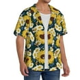 thumbnail image 3 of Salouo Sunflowers Pattern Cuban Collar Shirts for Men Button-Down Shirt Men's Short Sleeve Shirts Hawaiian Shirts Casual Shirts -Medium, 3 of 6
