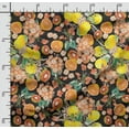 thumbnail image 2 of Soimoi Watercolor Fruit Printed,Cuddle Minky Fabric, Sewing Fabric by The Yard 56 Inch Wide,Decorative Plush Soft Fabric, Baby Garments, Toys and Blankets, Orange & Black, 2 of 5