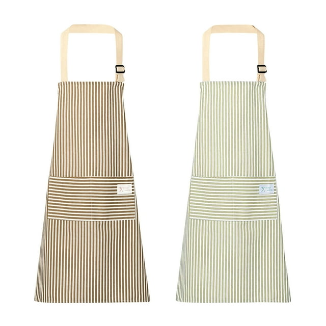 Tablier en Coton et Lin pour Cuisine et Travail / Jolie Blouse Sans Manches avec Grande Poche / Matériau PVC Résistant aux Taches