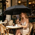 thumbnail image 4 of UPF50+ Mini Travel Sun Umbrella Compact Folding Pocket Size Waterproof and Windproof UV Protection for Sun and Rain Black, 4 of 6