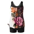 thumbnail image 6 of Nrmvnmi Tankini Swimsuits for Women 2 Piece Bathing Suits Floral Prints Round Neck Swim Tank Top with Boy Shorts Modest Swimwear Mothers Day Gifts, 6 of 6