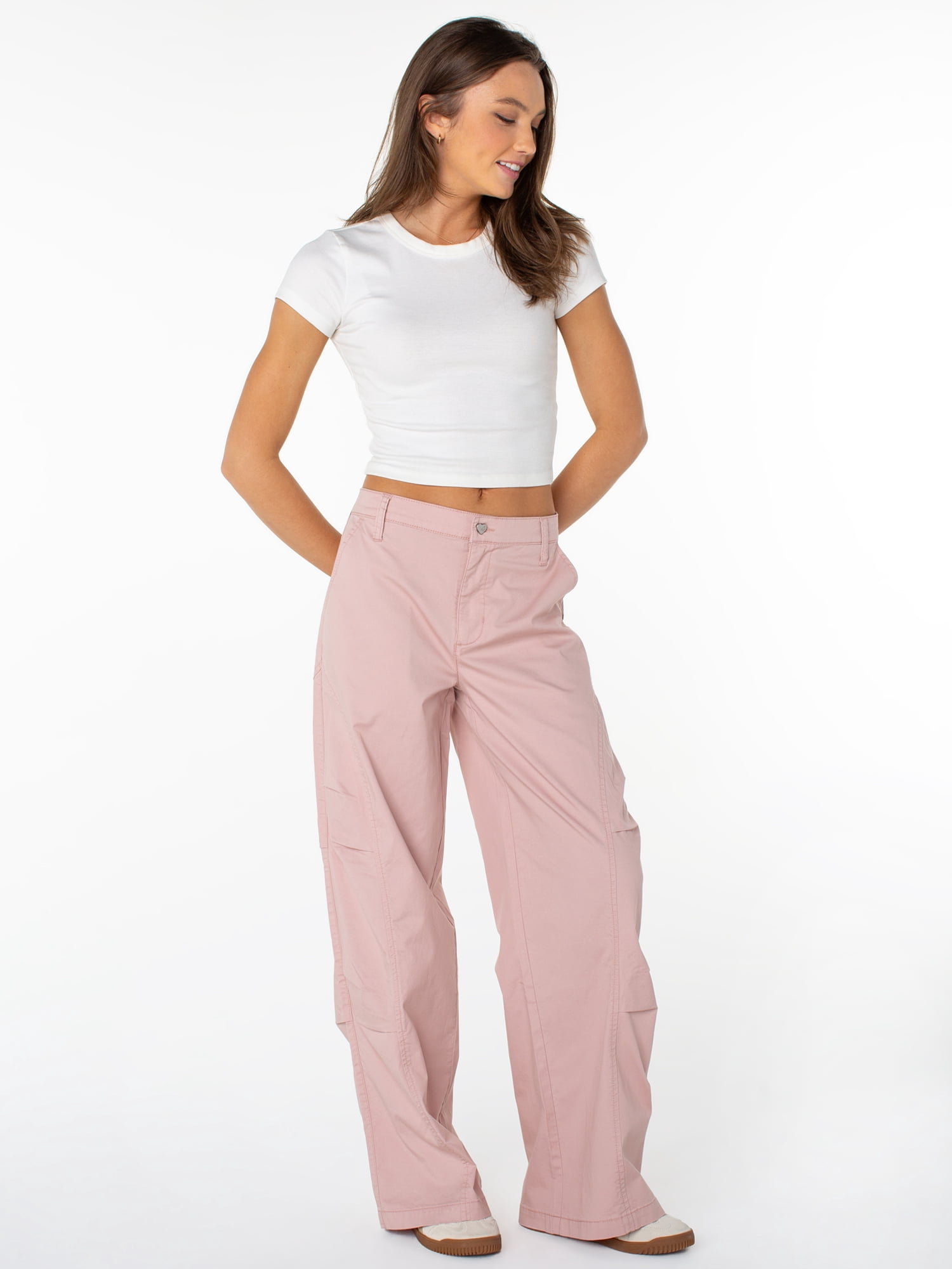 Celebrity Pink Women's and Women's Plus Wide Leg Cargo Pants, Sizes XS-4X