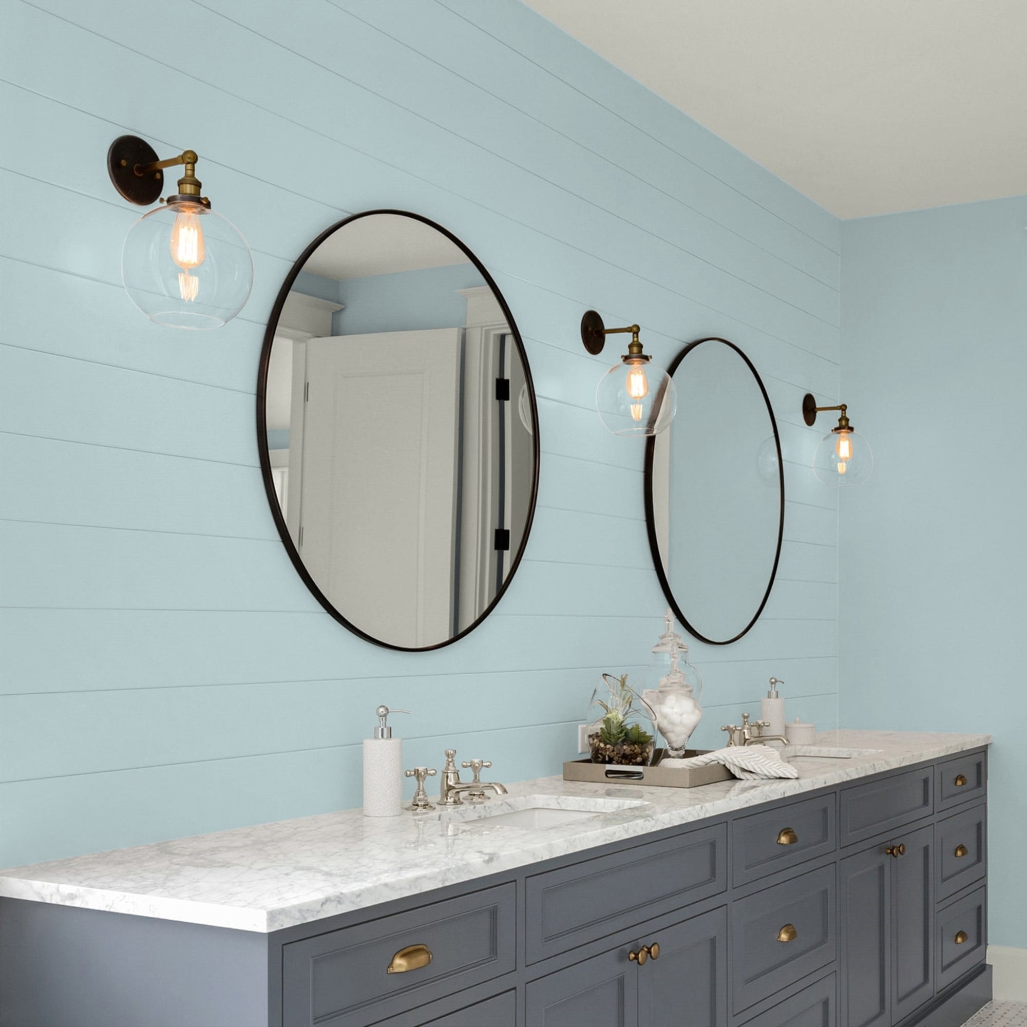Glidden One Coat Misty Surf / Blue Eggshell Interior Paint with Primer, 1 Quart