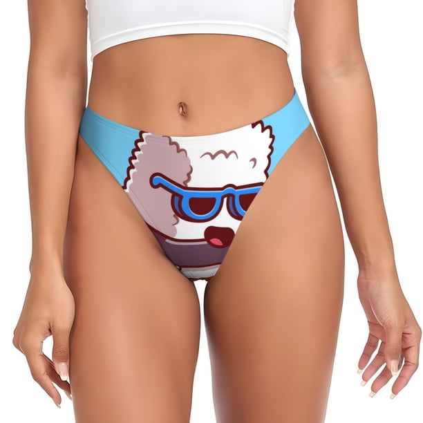 Balery Sushi Salmon Surfing Tangas de Algodón para Mujer con Estampado – Ropa Interior Sexy, Transpirable, G-string-Small