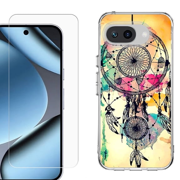 ShockProof Phone Case for Google Pixel 10a, with Screen Protector, by OneToughShield - Dream Catcher Color