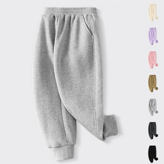 CYMMPU Kids Sweatpants for Fall , Midweight Cotton/Poly Fleece Pants for Boys, Cuffed Sweats Cotton Relaxed Fit Joggers Elastic Waistband Casual Sweatpants with Pockets Beige 6-7 Years